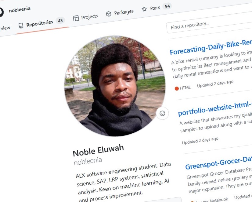 GitHub profile
